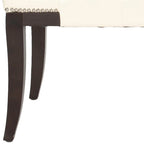Banc capitonné avec clous décoratifs, Gris / Noir / Crème / Prune, 2 places