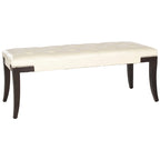 Banc capitonné avec clous décoratifs, Gris / Noir / Crème / Prune, 2 places