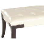 Banc capitonné avec clous décoratifs, Gris / Noir / Crème / Prune, 2 places