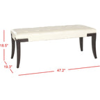 Banc capitonné avec clous décoratifs, Gris / Noir / Crème / Prune, 2 places