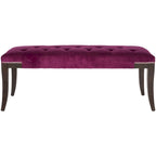 Banc capitonné avec clous décoratifs, Gris / Noir / Crème / Prune, 2 places
