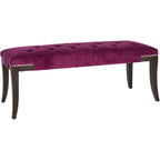 Banc capitonné avec clous décoratifs, Gris / Noir / Crème / Prune, 2 places