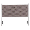 Tête de lit tressée pour grand lit en tissu gris/bleu/crème et sherpa crème, convient pour 1 ou 2 personnes