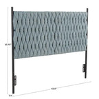 Tête de lit tressée pour grand lit en tissu gris/bleu/crème et sherpa crème, convient pour 1 ou 2 personnes