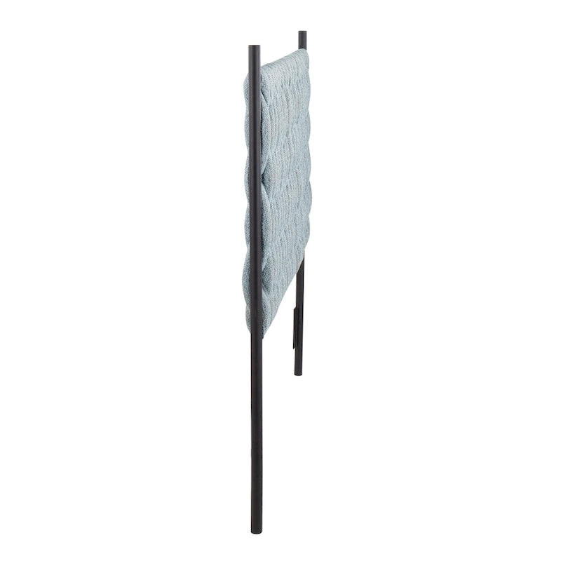 Tête de lit tressée pour grand lit en tissu gris/bleu/crème et sherpa crème, convient pour 1 ou 2 personnes