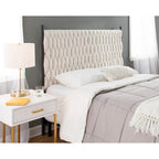 Tête de lit tressée pour grand lit en tissu gris/bleu/crème et sherpa crème, convient pour 1 ou 2 personnes