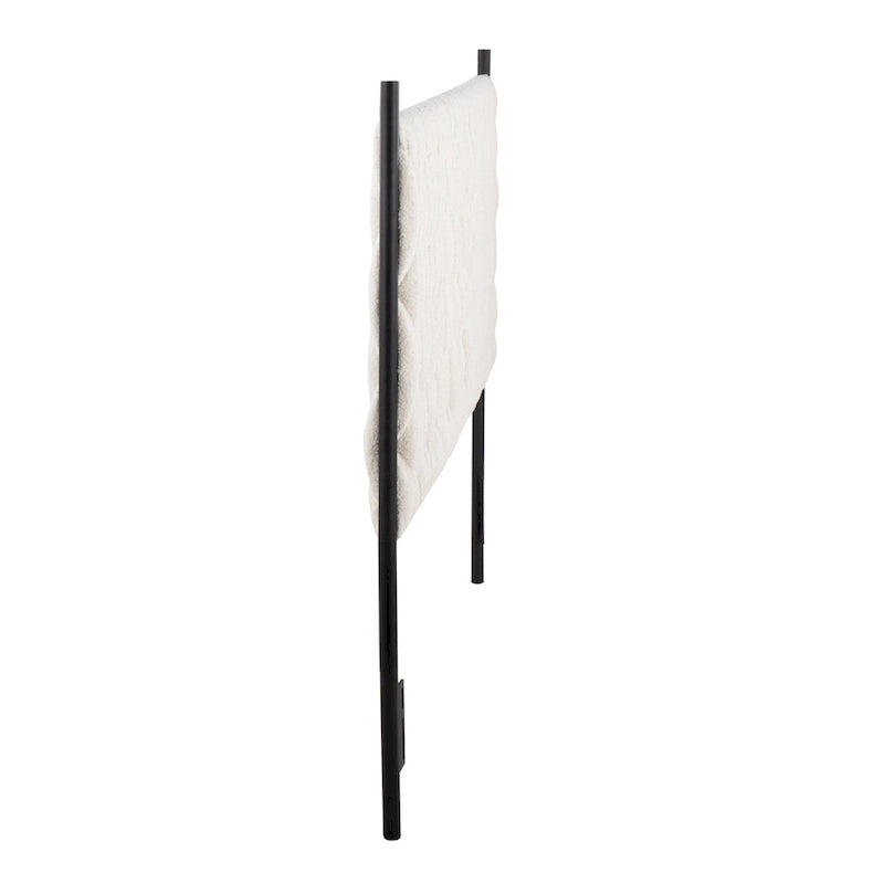 Tête de lit tressée pour grand lit en tissu gris/bleu/crème et sherpa crème, convient pour 1 ou 2 personnes