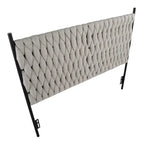 Tête de lit tressée pour grand lit en tissu gris/bleu/crème et sherpa crème, convient pour 1 ou 2 personnes