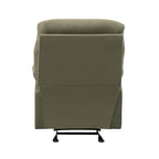 Fauteuil inclinable matelassé en microfibre vert sauge et chocolat, une place