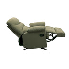 Fauteuil inclinable matelassé en microfibre vert sauge et chocolat, une place