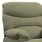 Fauteuil inclinable matelassé en microfibre vert sauge et chocolat, une place