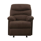 Fauteuil inclinable matelassé en microfibre vert sauge et chocolat, une place