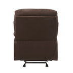 Fauteuil inclinable matelassé en microfibre vert sauge et chocolat, une place