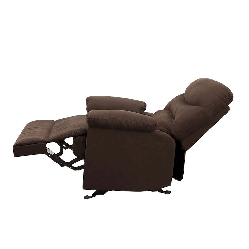 Fauteuil inclinable matelassé en microfibre vert sauge et chocolat, une place