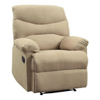Fauteuil inclinable matelassé en microfibre vert sauge et chocolat, une place