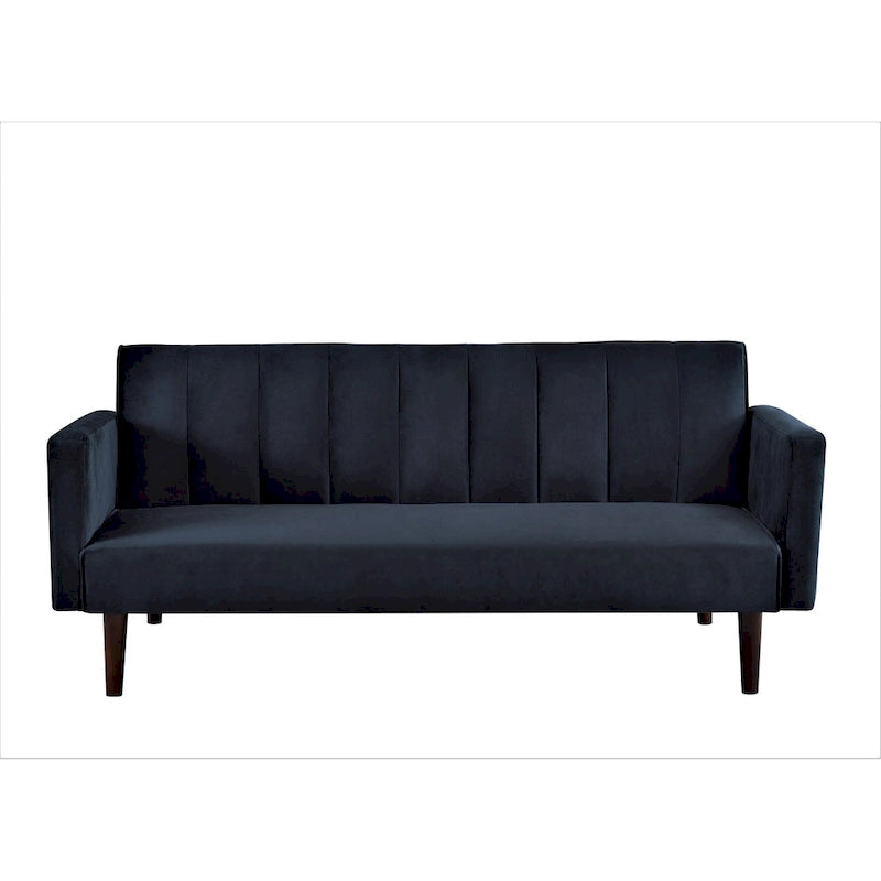 Canapé-lit convertible en velours | Capitonnage, pieds en bois | 2 places | 5 coloris