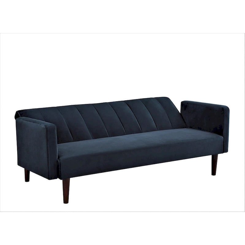 Canapé-lit convertible en velours | Capitonnage, pieds en bois | 2 places | 5 coloris