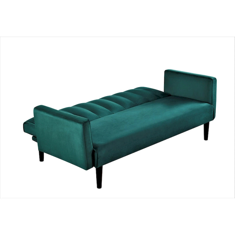 Canapé-lit convertible en velours | Capitonnage, pieds en bois | 2 places | 5 coloris