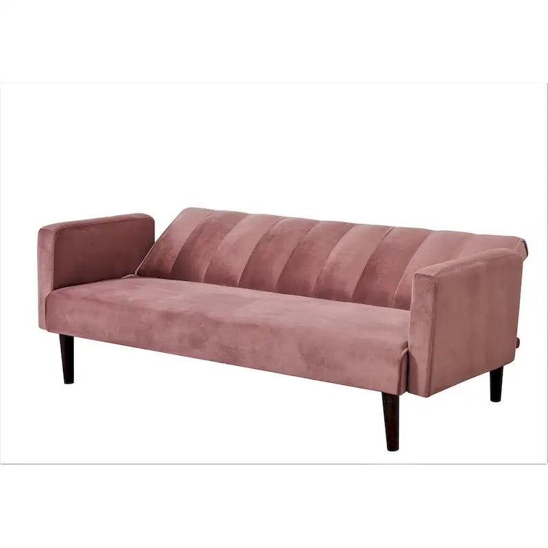 Canapé-lit convertible en velours | Capitonnage, pieds en bois | 2 places | 5 coloris