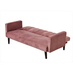 Canapé-lit convertible en velours | Capitonnage, pieds en bois | 2 places | 5 coloris