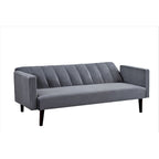 Canapé-lit convertible en velours | Capitonnage, pieds en bois | 2 places | 5 coloris