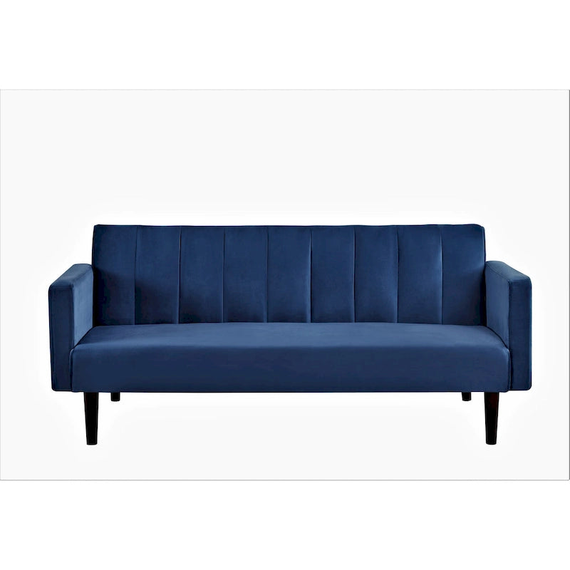 Canapé-lit convertible en velours | Capitonnage, pieds en bois | 2 places | 5 coloris