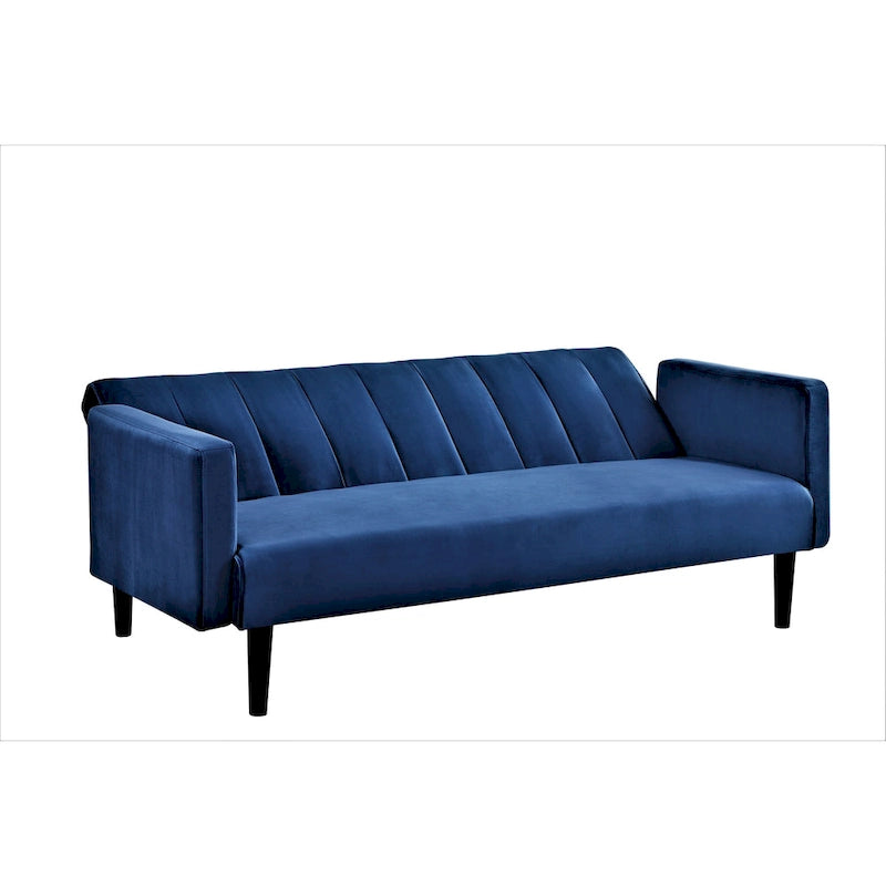 Canapé-lit convertible en velours | Capitonnage, pieds en bois | 2 places | 5 coloris