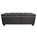 Banc de rangement gris capitonné pour chaussures, 2 places