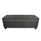 Banc de rangement gris capitonné pour chaussures, 2 places