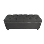 Banc de rangement gris capitonné pour chaussures, 2 places