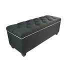 Banc de rangement gris capitonné pour chaussures, 2 places