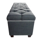 Banc de rangement gris capitonné pour chaussures, 2 places