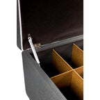Banc de rangement gris capitonné pour chaussures, 2 places