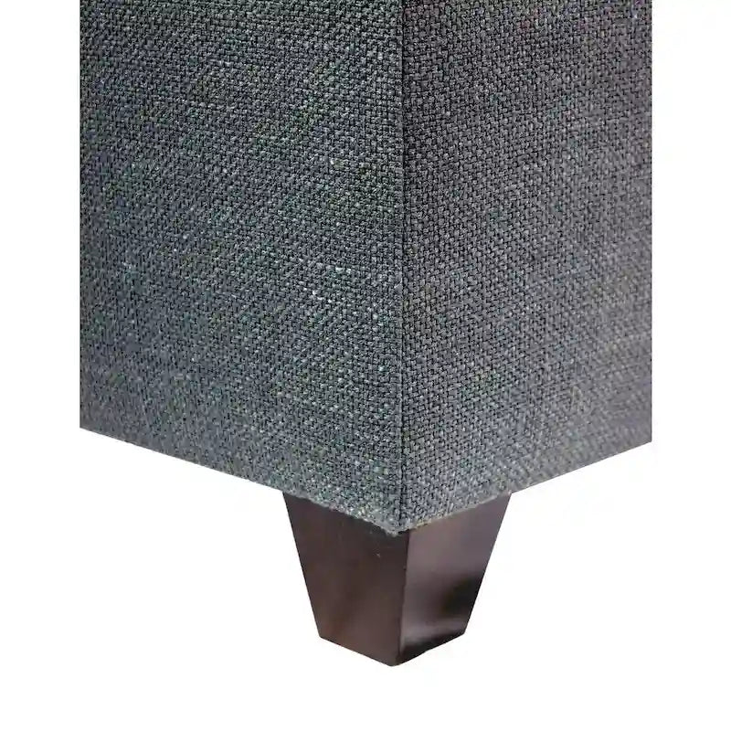 Banc de rangement gris capitonné pour chaussures, 2 places