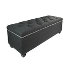 Banc de rangement gris capitonné pour chaussures, 2 places