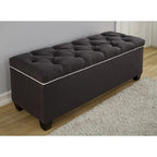 Banc de rangement gris capitonné pour chaussures, 2 places