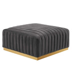Banc capitonné en velours, base dorée, multicolore, 2-3 places