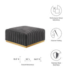 Banc capitonné en velours, base dorée, multicolore, 2-3 places
