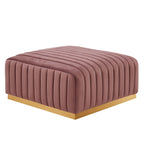 Banc capitonné en velours, base dorée, multicolore, 2-3 places