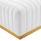Banc capitonné en velours, base dorée, multicolore, 2-3 places