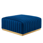 Banc capitonné en velours, base dorée, multicolore, 2-3 places