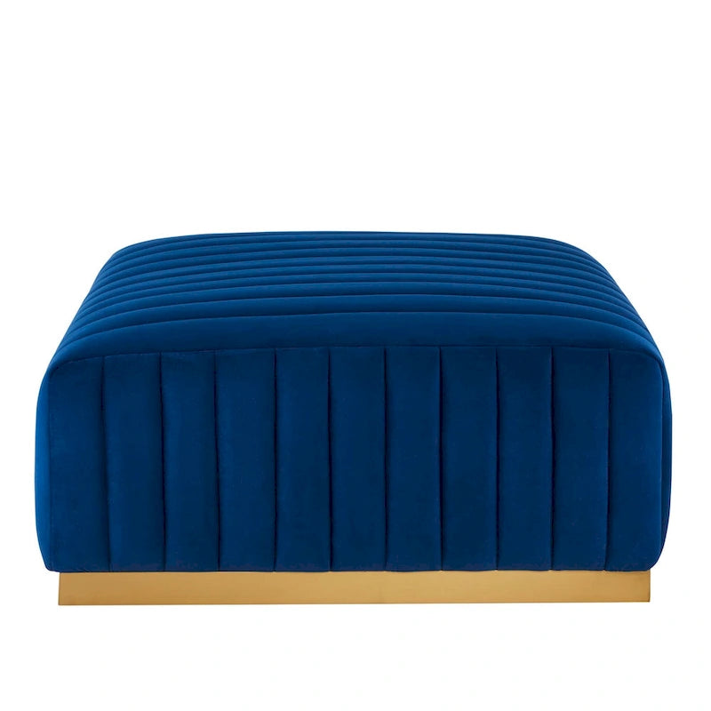 Banc capitonné en velours, base dorée, multicolore, 2-3 places