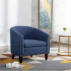 Fauteuil Club, Clous Décoratifs, Pieds en Bois Massif, 1 Place | Noir / Blanc / Bleu Marine / Café / Orange / Marron / Rouge