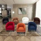 Fauteuil Club, Clous Décoratifs, Pieds en Bois Massif, 1 Place | Noir / Blanc / Bleu Marine / Café / Orange / Marron / Rouge