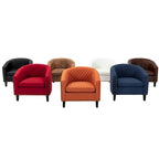 Fauteuil Club, Clous Décoratifs, Pieds en Bois Massif, 1 Place | Noir / Blanc / Bleu Marine / Café / Orange / Marron / Rouge