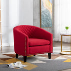 Fauteuil Club, Clous Décoratifs, Pieds en Bois Massif, 1 Place | Noir / Blanc / Bleu Marine / Café / Orange / Marron / Rouge