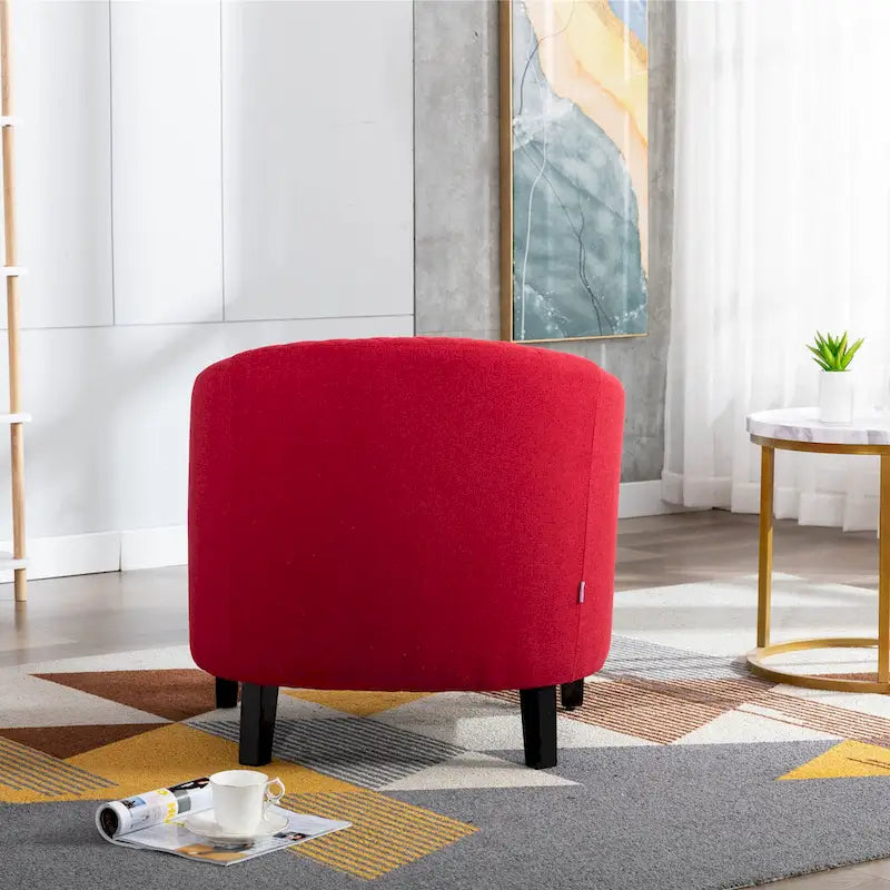 Fauteuil Club, Clous Décoratifs, Pieds en Bois Massif, 1 Place | Noir / Blanc / Bleu Marine / Café / Orange / Marron / Rouge