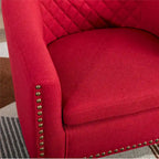 Fauteuil Club, Clous Décoratifs, Pieds en Bois Massif, 1 Place | Noir / Blanc / Bleu Marine / Café / Orange / Marron / Rouge