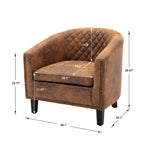 Fauteuil Club, Clous Décoratifs, Pieds en Bois Massif, 1 Place | Noir / Blanc / Bleu Marine / Café / Orange / Marron / Rouge