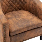 Fauteuil Club, Clous Décoratifs, Pieds en Bois Massif, 1 Place | Noir / Blanc / Bleu Marine / Café / Orange / Marron / Rouge